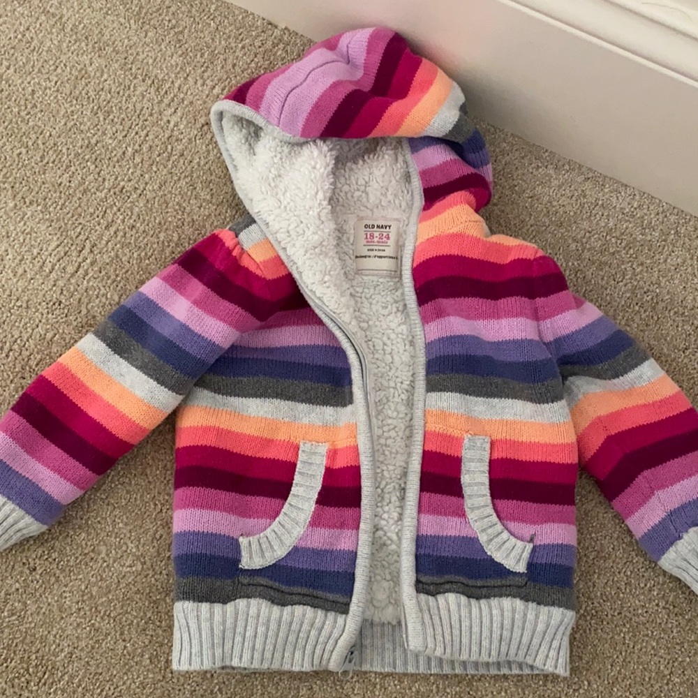 Old Navy fleece lined zip up sweater.